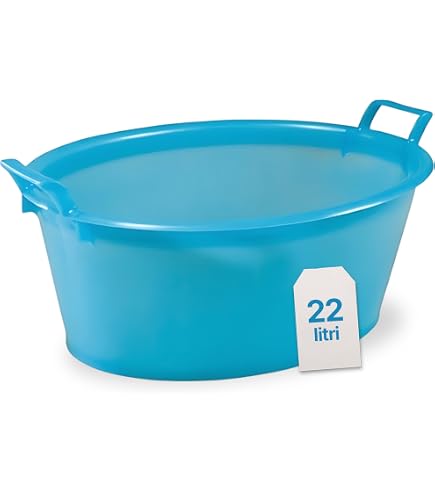 Ecoplast | Bacinella Bucato Tonda 17Lt, Cesta Portabiancheria in Plastica con Manici, Colori Assortiti Lavanda/Rosa/Verde, ø40,5x19 | Leroy Merlin
