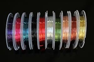 Tigofly 10 pcs Random Colors Mini 0.3mmX10m Copper Wire Thread Larvae Nymph Fly Fishing Lure Ribbing Body Making Fly Tying Materials