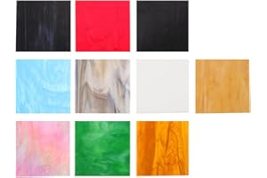 DIYEAH 10pièces Vitrail Colorées Avec Texture Ondulée Pour Décoration Mosaïque Événements Maison Église Et Projets Artisanaux