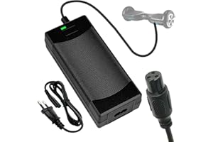 Honszex 42V 2A Cargador Hoverboard, Cargador para Patinete Electrico, Scooters Eléctricos, Autoequilibrados, Adaptador de Corriente Universal de Batería de Litio de 36V