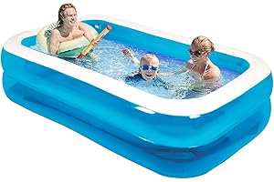 KEMRAES Paddling Pool, 2.62m Swimming Pool Inflatable Pool Toys Kids Pool Swimming Pool Toys Baby Paddling Pool above Ground Pool for Kids Backyard Indoor & Outdoor 103" X 69" X 20"