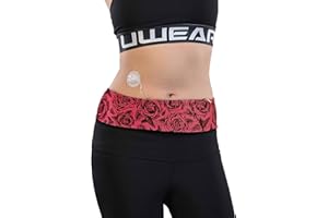 KAIO-DIA Dia-BellyBand pas cukrzycowy do pompy insulinowej z otworami na rurki, dla dzieci i dorosłych z cukrzycą, idealna torba do uprawiania sportu i podróży, XL (102-112 cm)