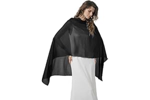 BEAUTELICATE Chal Estola de Gasa Elegante para Mujer Chifón Capa Poncho Ligera para Novias Bodas y Vestidos de Noche