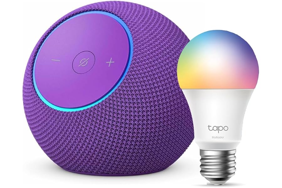 Amazon Echo Dot Max (neueste Generation) | Amethyst + Tapo L530EA Smart Bulb (E27), Funktionert mit Alexa - Smart Home-E