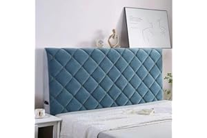 TLMQYXZE Pokrowiec na zagłówek, pokrowiec na zagłówek łóżka 120/150/160/180/190 cm podwójny/pojedynczy/king size biały/szary/różowy wyściełany aksamit premium (kolor: niebieski, rozmiar: 160x60 cm)