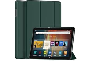 TRENDGATE Smart Slim Folding Stand Cover with Soft PU Back Cover, Please Refer Emerald for Compatibility - Dark Green