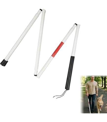 Blind Cane,Night Reflective Blind Walking Stick,Aluminum Alloy Folding Cane,Flexible And Durable Walking Aid,Folding Mobility Cane For Visually Impaired Blind And Elderly People Hiking Trekking - View #2
