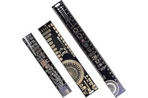 DAOKAI Wielofunkcyjna linijka PCB 15/20/25 cm (5,9/7,8/9,8 cala) Narzędzie pomiarowe 3 rozmiary kondensator oporowy chip miernik IC dla elektroników zestaw linijek PCB (3 sztuki)