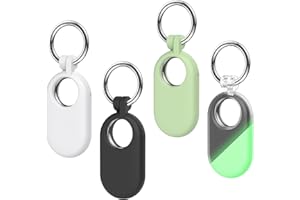Anseom 4-pak silikonowych etui do Samsung Galaxy SmartTag 2, odporne na zarysowania wodne etui Bluetooth Tracker z karabińczykiem do Samsung Galaxy SmartTag 2, akcesoria zapobiegające zgubieniu, do