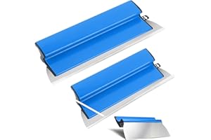 LEIKURVO Lot de 2 spatules de surface de 25 cm + 40 cm - Avec poignée ergonomique - Lames de skimming flexibles - Outils muraux pour outils de plâtre - Bleu