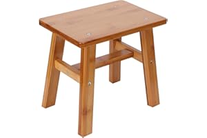 FDIT Taburete bajo pequeño de madera, taburete cuadrado para niños, taburete redondo, textura lisa con esquinas redondeadas para el salón de casa(2#)