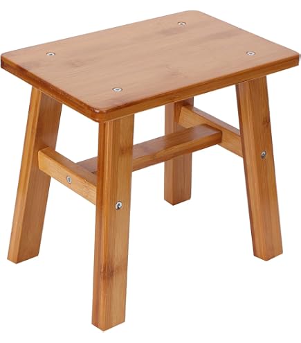 Petit Tabouret Rond En Bois - 25x25x21 Cm - Support Plante, Table D'Appoint, Marchepied - Multifonction