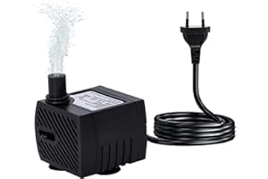 RUILALA Mini Wasserpumpe Aquarium Tauchpumpe (160L/H, 2,5W) Ultra Leise Brunnen Pumpe mit 1.4m Netzkabel Klein Aquarium Pumpe für Zimmerbrunnen Aquarien Brunnen Hydrokultur Teich
