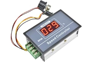Aideepen Regolatore di Velocità Regolabile DC con Display Digitale, Controllo Velocità Motore PWM con Interruttore DC 6-60V 30A Regolazione Continua Della Velocità con Elettronico Governatore