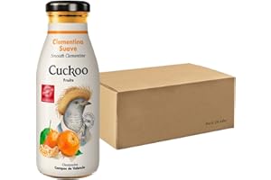 CUCKOO FRUITS - Pack Zumo de Clementina Suave, Zumo Artesanal, Botella 25 cl (Pack de 24)
