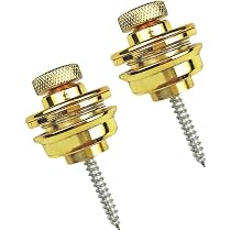 SAVITA Gitarrengurt Knöpfe 12 Stück - Metall Endknopf Für Gitarre & Bass Silber