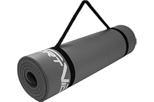 SportVida Mata do jogi, antypoślizgowa, bardzo gruba – mata do jogi z miękką pianką – mata NBR – gruba mata gimnastyczna do treningu w domu z paskiem do noszenia – mata sportowa – mata fitness