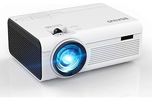 Mini Proiettore Bluetooth Proiettore Home Cinema, BIGASUO Videoproiettore LED per cellulare Proiettore per smartphone HD con display da 200'', USB, HDMI, SD, AV, VGA, Audio (Nero)