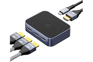 AGFINEST Commutateur HDMI 2.1 Switch 3 Entrées 1 Sortie, 8K 60Hz 4K 120Hz 48Gbps HDMI Switch UHD HDR 3D Compatible avec PS5/Switch/Xbox/Steam Deck/PC/Streaming/HDTV/Moniteur/Projecteur
