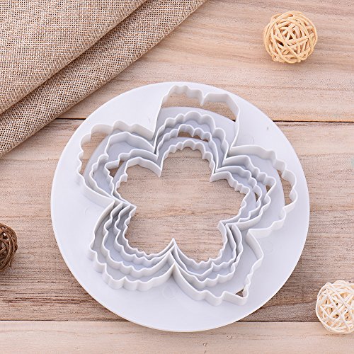 Fondant Kuchen Ausstechformen Dekoration Stempel DIY Modellierwerkzeug Tortendeko LianLe (4 Stk Pfingstrose) - 4
