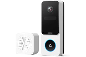 aosu 2K HD Wireless Video Doorbell Camera with Chime, Battery Powered, Wide Angle, 2-Way Talk, AI Human Detection, Local & Cloud Storage, 2.4GHz WiFi, Alexa Compatible, Senior-Friendly