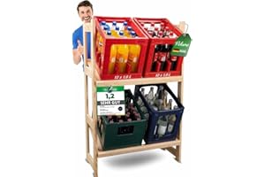 VELORA® Getränkekistenregal für 4 Kisten [Made IN EU] - Robustes Getränkeregal aus hochwertigem Kiefernholz - Standfestes Kistenregal GEEIGNET FÜR Jede KISTENSORTE