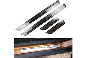 ENFILY 4pcs Accessoires de Protection de plaques de seuil de seuil de Porte intérieure de Voiture pour plumeau, seuil de Garde de Manchette Couverture de Bande de pédale de Bienvenue