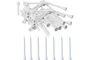 PTJJXA 100 Piezas Tees de Golf Madera, Tees de Golf 70 mm, tee de Golf de Bambu, Entrenamiento Práctico Tees Golf para Césped Exterior, Campo de Golf