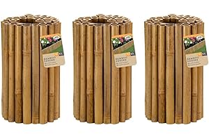 Garden Mile Bordo in bambù, 30 cm x 1 m, bordatura per giardino, prato, recinzione, aiuola, bordo erba, recinzione decorativa per falciatura, separatore da giardino, vialetti per vialetti (4)