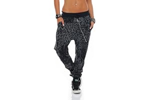 MALITO MORE THAN FASHION Malito Pantalón Leo-Design Boyfriend Torcedura Baggy Aladin Bombacho Sudadera Envolver 3344 Mujer Talla Única