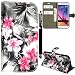 Produktbild Galaxy S8 Plus Hülle, Kamal Star® Hülle für Samsung Galaxy S8 Plus , (Pink Flower Dark Grey Book) Schutzhülle Lederhülle Handyhülle aus Leder Flip Cover Taschenhülle mit Kreditkartenhaltern, Standfunktion, Geldbeutel, Magnetverschluss + Stylus (Pink Flower Dark Grey Book)