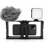 Coverzone 4in1 Tam Set, Cep Telefonu i&ccedil;in Tutucu Kafes, Canlı Yayın Vlog, Kick, Youtubes I&ccedil;in Mini Taşınabilir Panel, Kıska&ccedil;l