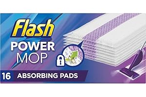 SHABBA DABBA DOO Flash Power Mop Refills with 16 Pads Floor Cleaning Absorbing Lock Home Surface Pad Multi-Surface
