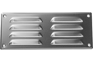 REPA MARKET Rejilla de ventilación de aluminio de 260 x 105 mm / 26 x 10,5 cm con protección contra insectos - Aplicaciones de ventilación - Cubierta de ventilación interior y exterior - Diseño de lámina.