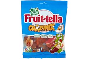 Fruittella Crazy Mix, Caramelle Gommose, Gusto Frutti Assortiti, con Succo di Frutta, Senza Glutine, Confenzione da 1 Busta da 175g, Esperienza da Gustare e Condividere con chi vuoi