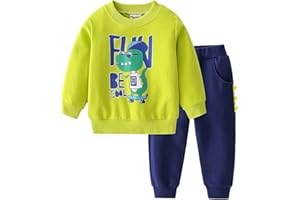 Volunboy Little Boy Dinosaur Clothing Sets, Toddler Sweatshirt + Jogging trousers 2PCS Outfits