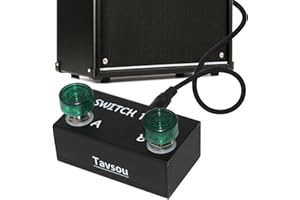 Tavsou Dual Footswitch Pedal For Guitar Effect Pedal With TRS Cable (Latch Dual Switch)
