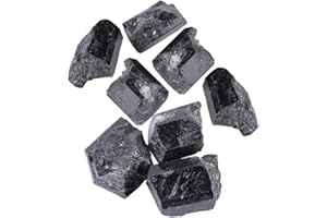 JIMFOTY Piedras de turmalina negras en bruto en bruto, piedra de curación mineral de turmalina de cristal de cuarzo negro natural para la fabricación de joyas o la decoración del hogar