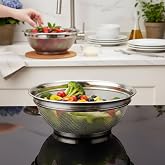 Deconox Stainless Steel Handleless Strainer 26cm, Stainless Brass Strainer, Rustproof Steel Kitchen Strainer