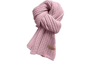 Joivie Winter Woolen Knitted Scarf Fashion Women Scarves Female Vintage Solid Colour Neckwear Soft Warm Pashmina Thickened Wool Student Shawl Scarf
