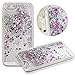 Price comparison product image [2015 New Release] iPhone 5S Glitter Bling soft TPU+PC Case,icolor 3D Creative Flowing Floating Water Liquid Swimming Small star Design Luxury Sparkly Bling Glitter Hard Plastic Transparent Clear Back Hard Shell Protective Case Cover with soft TPU bumper for Apple iPhone 5S 5,not hurt your iPhone 5S 5 (SILVER)