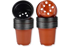 Enenes Plastic Nursery Plant Pots, Flower Seedling Starter Pots for Little Garden Pots to Repot Succulents and Small Plants (9cm 100)