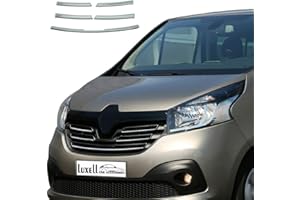 LUXELL Lot de 5 housses de calandre avant chromées pour camionnette Trafic [2014+]