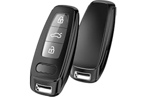 OATSBASF Etui na kluczyki odpowiednie do Audi, etui na kluczyki samochodowe do A6L, A6, A7, A8, Q7, Q8, E-Tron 2019, 2020, silikonowe etui ochronne TPU (czarne)