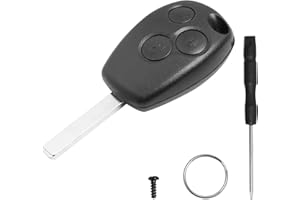 HUGWAIT 3 Button Key Fob for Renault Clio Case Cover For Vauxhall Vivaro Twingo Scenic Modus Kangoo Dacia Logan Laguna Megane Espace Car Key Fob Case Includes VA2 Blade Screwdriver and Key Ring