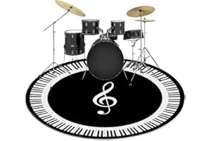 LETSHOP Drum Rug Rround 160cm,Soundproof Drum Mats For Floor Protection,Non Slip Drum Carpet,Ideal For Home Instrument Practice And Stage Performances,6mm Thickness,for Drums,Piano,Cello,Musical Instruments