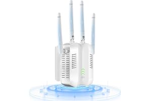 DOBWGXZ Upgraded WiFi Extender Booster, WiFi Booster Range Extender with Ethernet Port, 4 Antennas Internet Booster, Home Wireless Signal Booster, Quick Setup