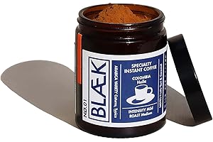 ‎BLÆK BLÆK Specialty Instant Kaffee No.1 Kolumbien 60g Glas | Blaek Premium Coffee Colombia: To Go löslicher Kaffee säurearm & mild - Arabica Hochland Kaffeebohnen Medium Roast | Home Camping Büro