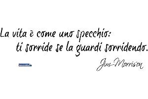 ADESIVO4YOU Adesivo prespaziato da parete Jim Morrison: la vita è come uno specchio Vinyl Decal Wallsticker (MEDIUM 130X30 CM.)