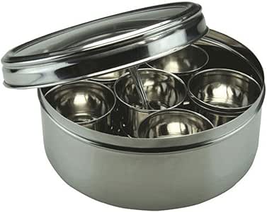 Apollo Masala Gewürzdose Edelstahl Durchmesser 21 cm inkl. 7 Behälter